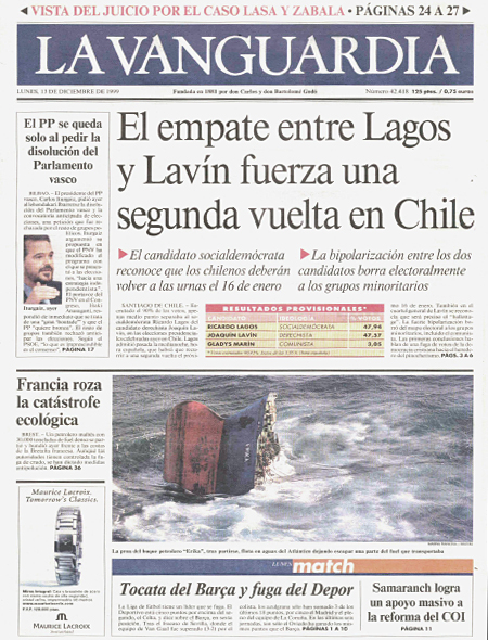 La Vanguardia. Diciembre 1999
