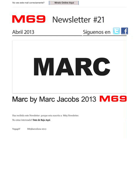 Newsletter #21 Marc by Marc Jacobs